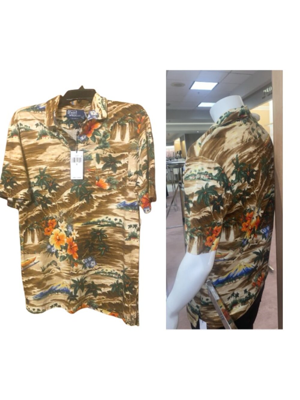 Polo Ralph Lauren Tropical Short Sleeve Shirt Men’s 55% Linen Size Small
